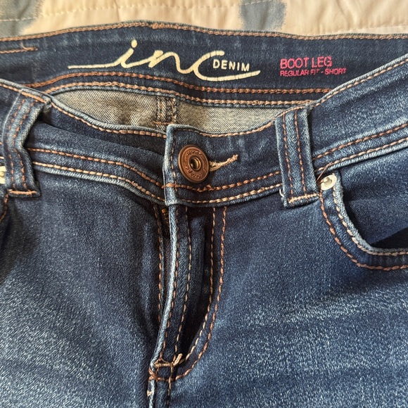 INC International Concepts Dark Blue Low Rise Boot Leg Jeans - Picture 2 of 10